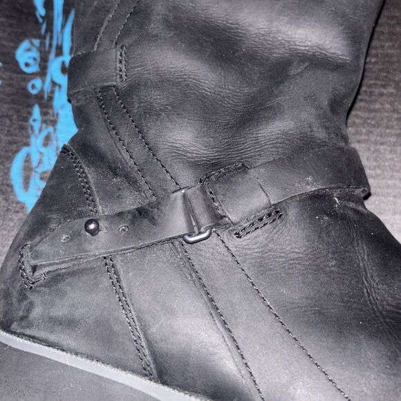 Teva DeLaVina Women's Size 8 Tall Black Leather Waterproof 1003011 Boots New - Picture 3 of 16